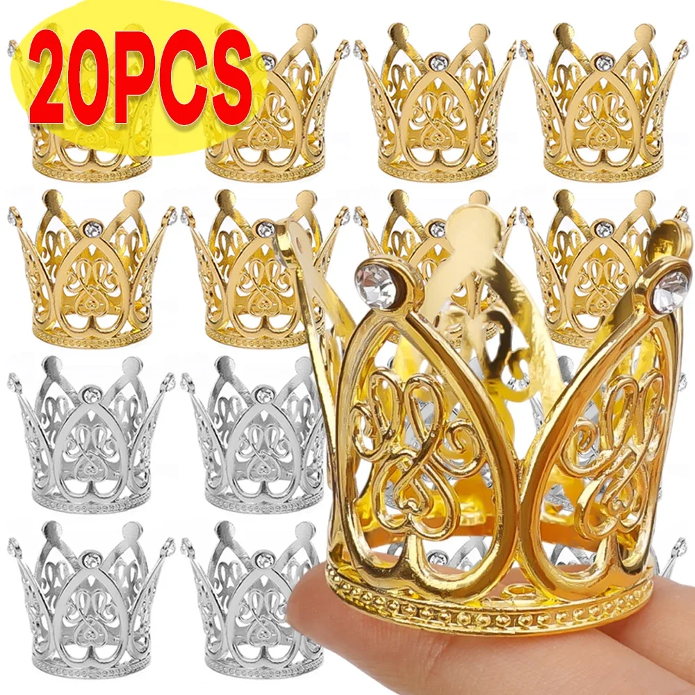 Mini Crown Cake Decoration Princess Topper Pearl Tiara Children Hair Ornaments for Wedding Birthday Party Cake Decoration