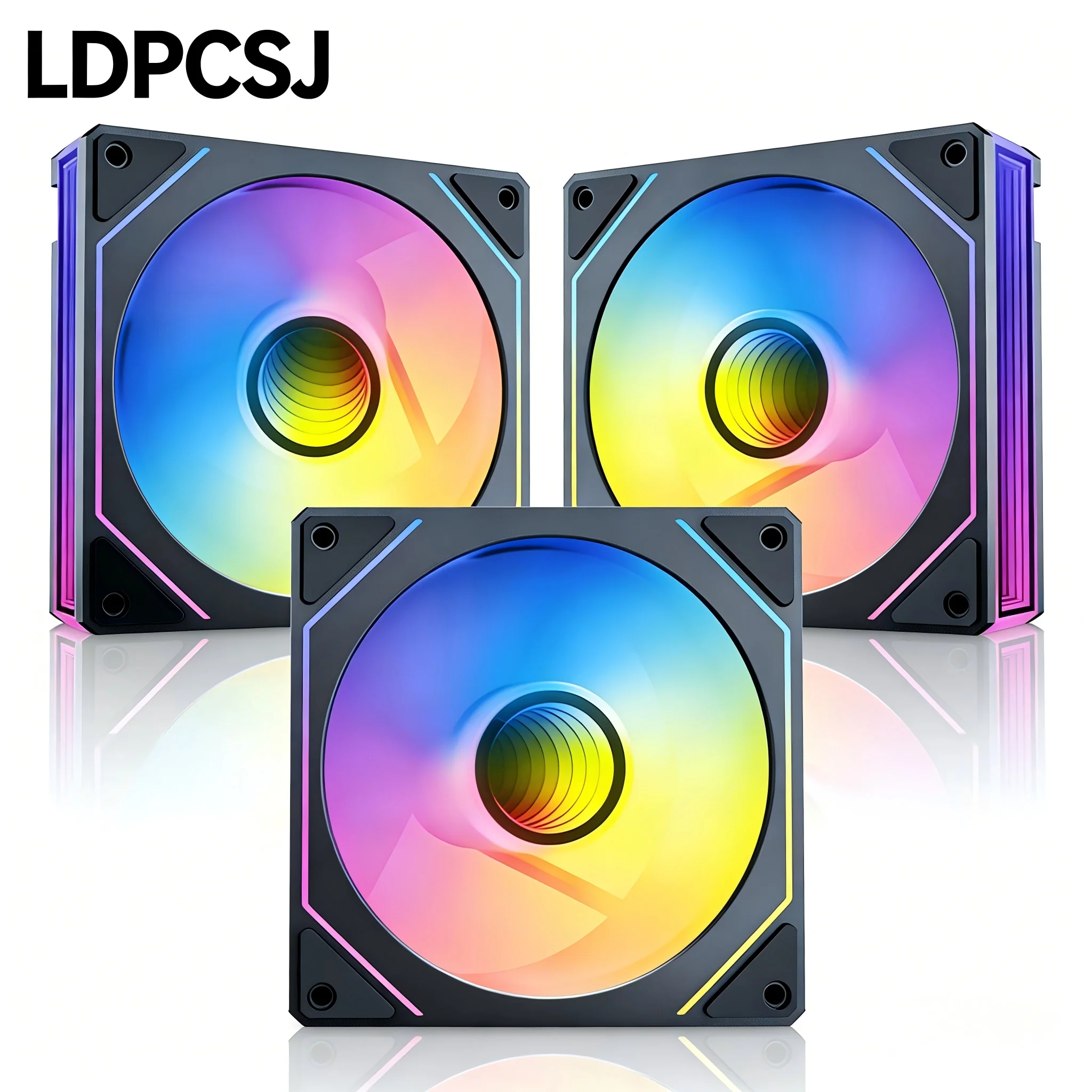 LDP Power Train PRISM 7 pro 120MM ARGB/PWM H-line Case Cooling Fan - Quiet Cooling with Infinite Mirror Design for Computer Case