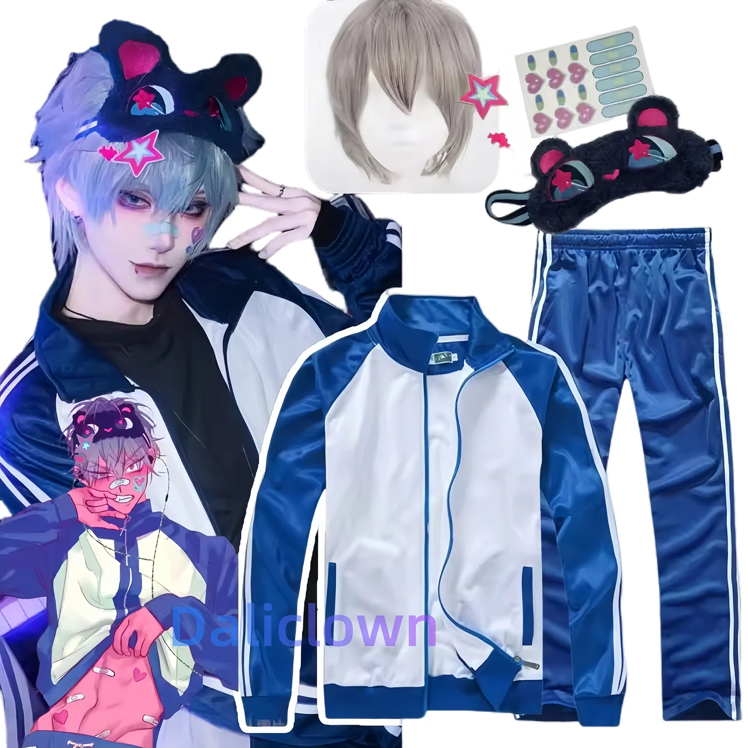 

Anime Alien Stage Till Cosplay Costume Tradingcard Sportswear Tracksuit School Uniform Jacket Pants Wig Mask Stickers Props