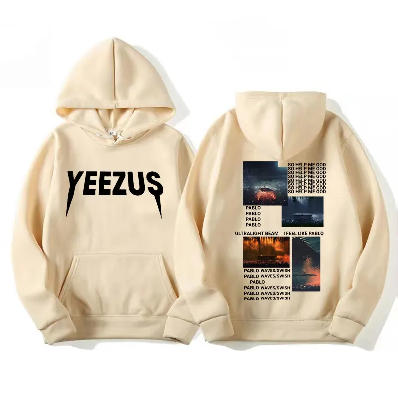 Rapper Kanye West Yeezus Hoodie The Life of Pablo Print Pullover Sweatshirt Men Women Fashion Vintage Hip Hop Hoodies Streetwear