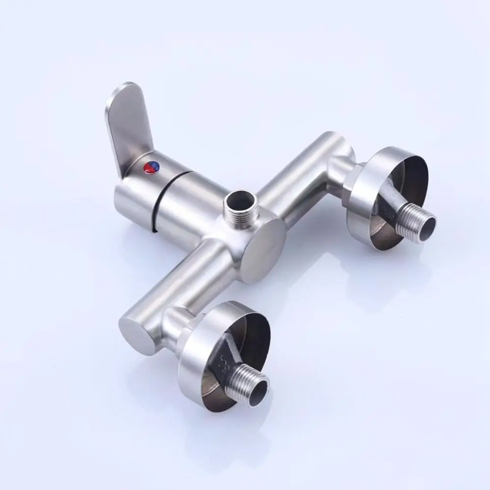 For For Boke Stainless Steel Shower Faucet Wall Mounted Concealed Mixer Valve Modern Bathroom Cold Hot Water Tap Brushed Finish