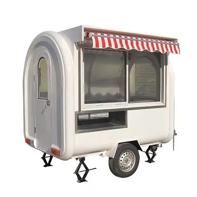 Mobile Coffee Kiosk with Full Kitchen Aluminum Stainless Steel Gas Electric Powered for Outdoor Snack Food Service Customized