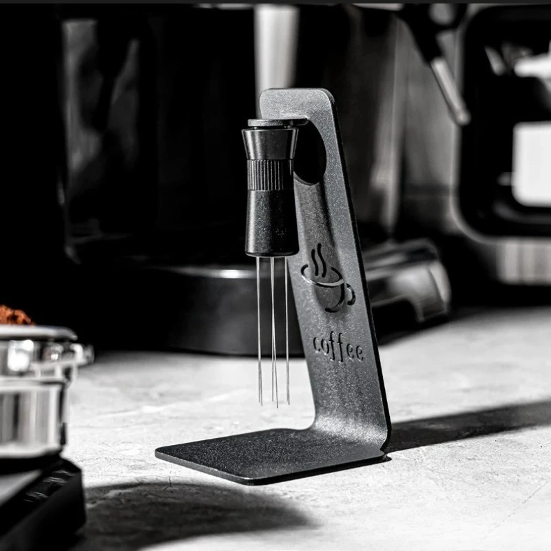 Verstellbare Rührnadel für Espresso-Kaffee mit 6 Nadeln, magnetischer Absorptionsständer, Barista-Kaffee-Rühr-Verteilungswerkzeuge