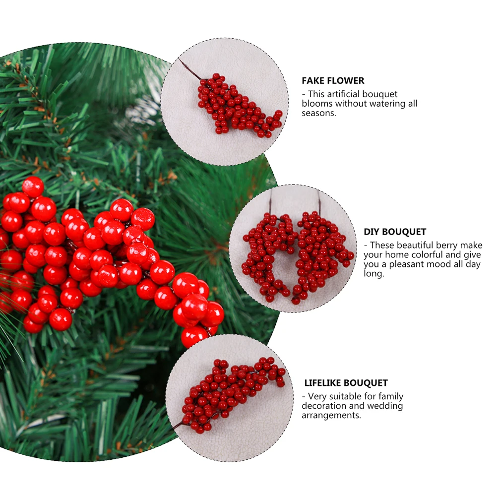 3 шт красные искусственные ягоды, декоративные цветы для дома