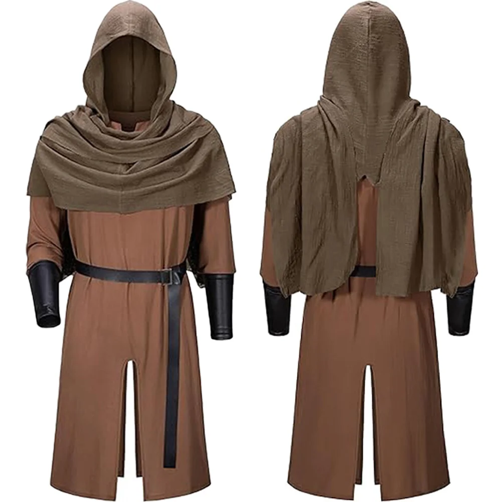 القراصنة فارس تأثيري حلي رداء شال ملابس القرون الوسطى عصر النهضة الرجال الذكور تمويه واقي للذراع هالوماس كرنفال حفلة البدلة