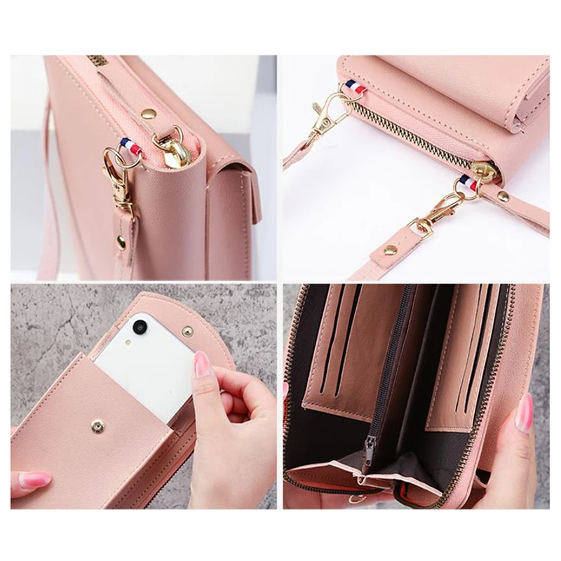 Fashion Single Shoulder Crossbody Cell Phone Bag Mini Versatile Satchel Multi Card Position Card Bag Purse