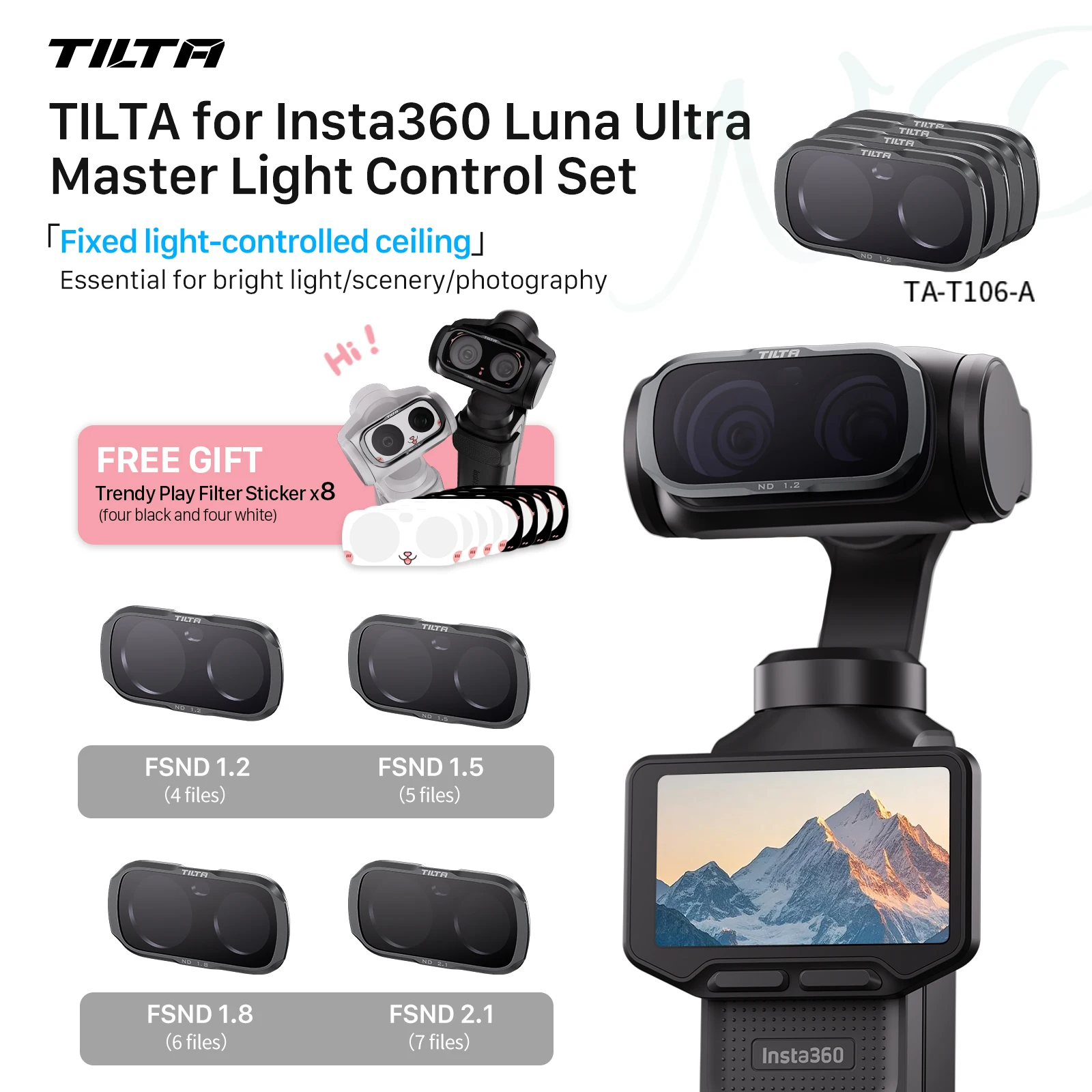 TILTA For Insta360 Luna Ultra Magnetic Filter Kit Skin Softening UV CPL Black Mist VND Polarizer Filter TA-T106