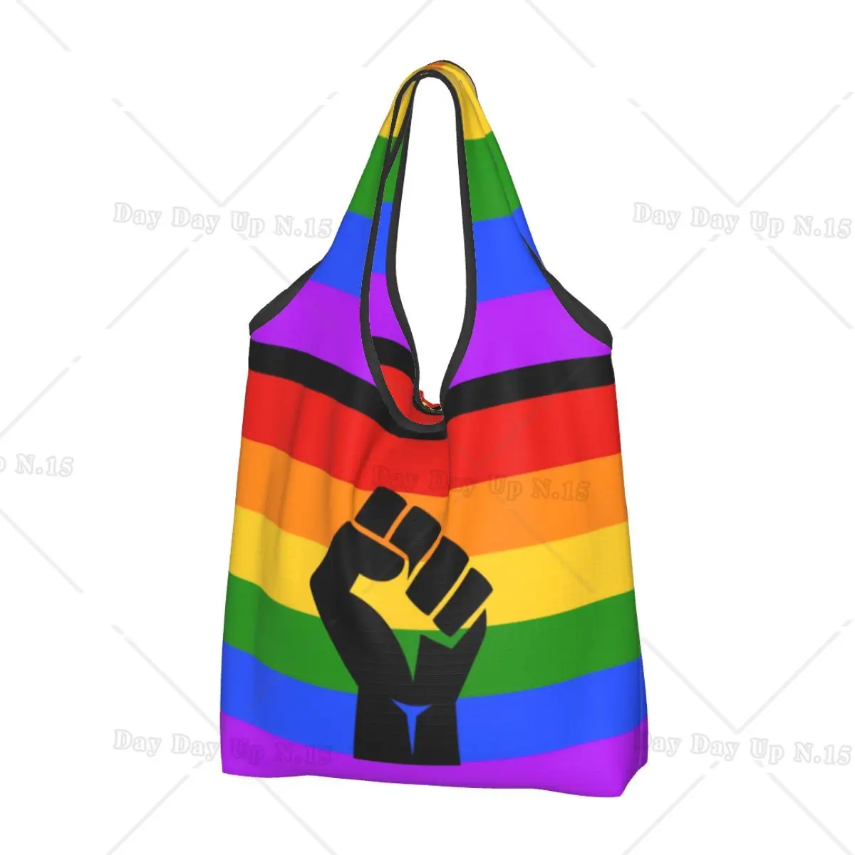 Black Lives Matter BLM Pride Groceries Shopping Bags Kawaii Shopper Shoulder Tote Bags Big Portable LGBT Rainbow Handbag