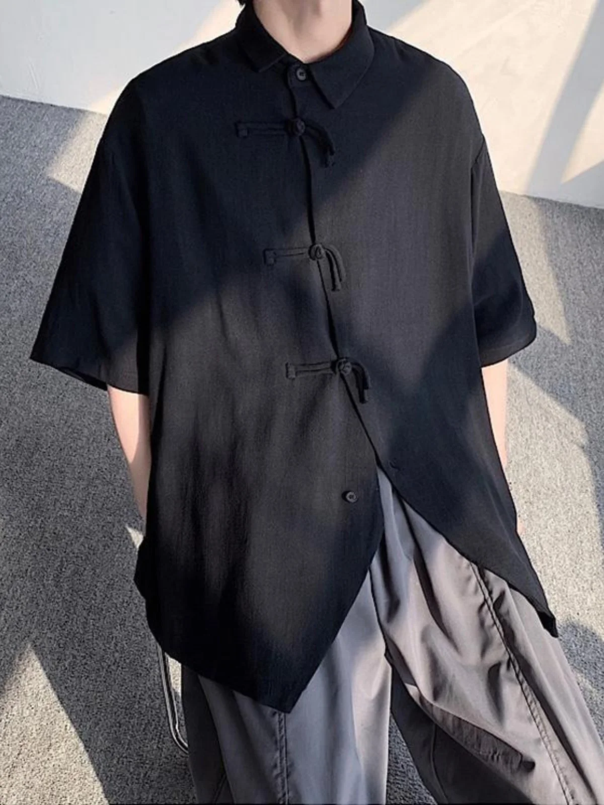 

plus Size Men's ort Sve irt 300 Pou Design Sensation Chinese Button up Sle Summer Outerwear Breathable Moisture W...