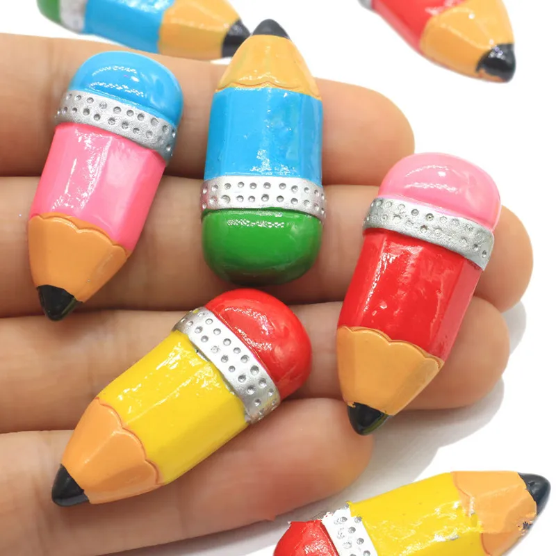 5Pcs Cartoon Colour Pencil Resin DIY Cream Glue Shoes Hat Icebox Barrette Mobile Phone Case Scrapbook Flat Back Patch