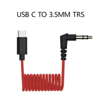 Cable adaptador de micrófono tipo C USB C a 3,5mm TRS para Hollyland Lark Rode inalámbrico GO 2/ME/Pro Cable en espiral