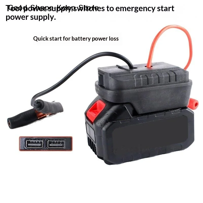 1Pcs 21V Batteries Car Igniter Starter Adapter With/No Emergency Start-up Lighting Car Battery Starting Booster For Dual USB