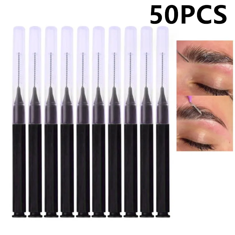 50/100PCS Black Bendable  Eyebrow Brush Brow Perm Brush Disposable Brow Lifting Brushes Micro Eyelash Brush Applicators Tools