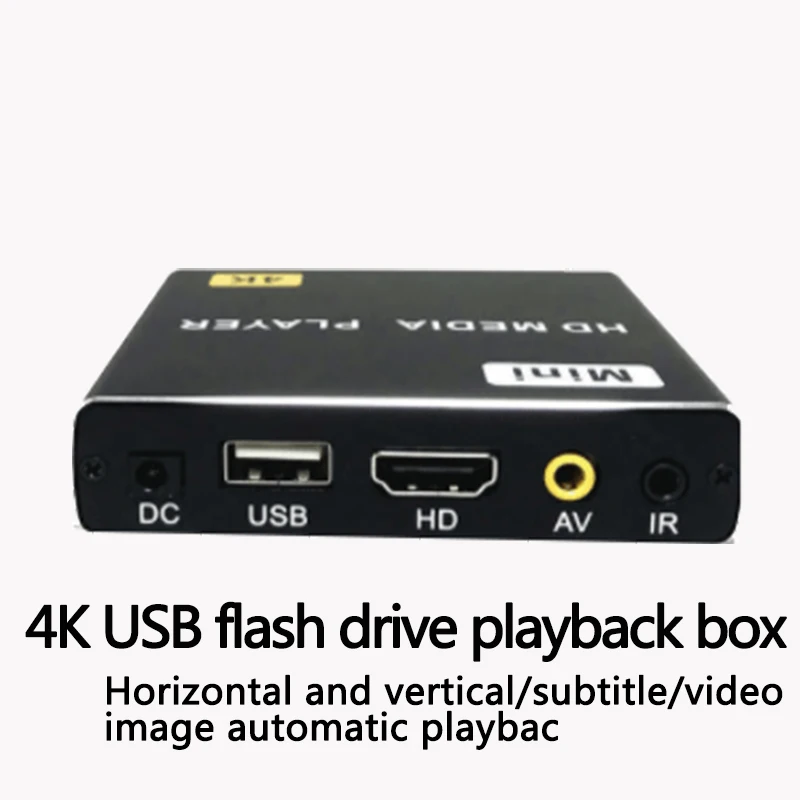 High Definition 4K Advertising Splicing Screen Media Player with HDMI Auto Start Loop and Portrait/Landscape PPT Car USB Player