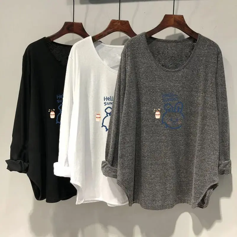 

Long Sleeve T-Shirts Womens Floral Cotton Tops Relaxed Fit Lightweight Winter Warm Feminine Cottagecore Soft Daily Aesthetic