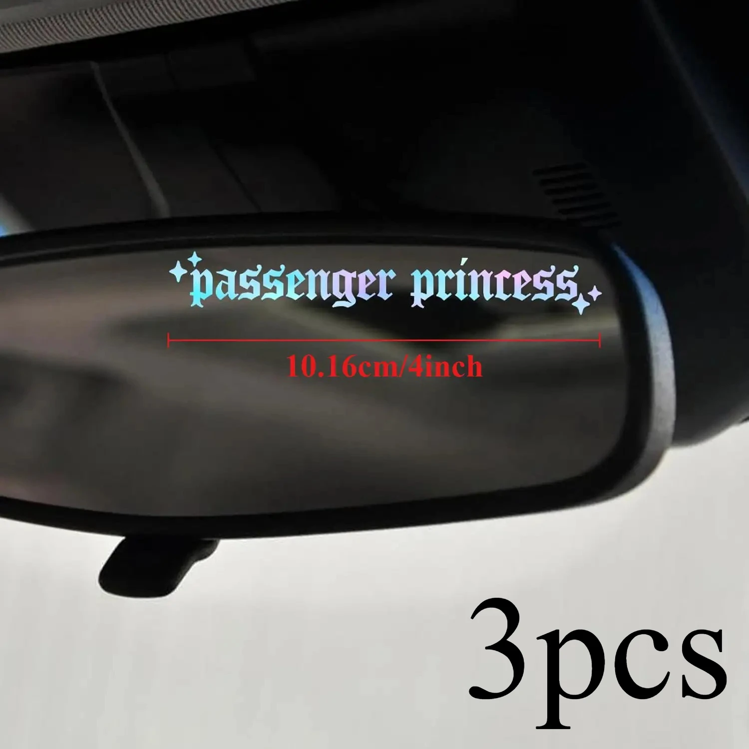 3PCS Passenger Princess Sticker Funny Vinyl Decal Car Mirror Bumper Laptop Helmet Motorcycle Decoration Gift