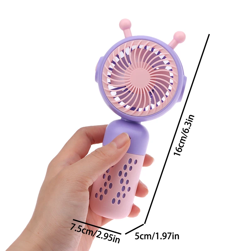 Cute Usb Mini Fan Portable Eyelash Extension Rechargeable Mini Handy Fan Pocket Size Low Noise Fan Student Dormitory