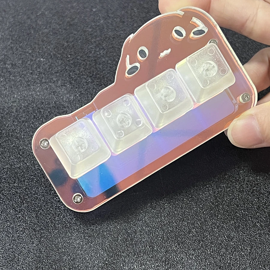 

Keyboard New RGB Light Custom Macros Programmable 4key Cartoon Keyboard Designer Mechanical Hot swap Mechanical Keyboard Kit
