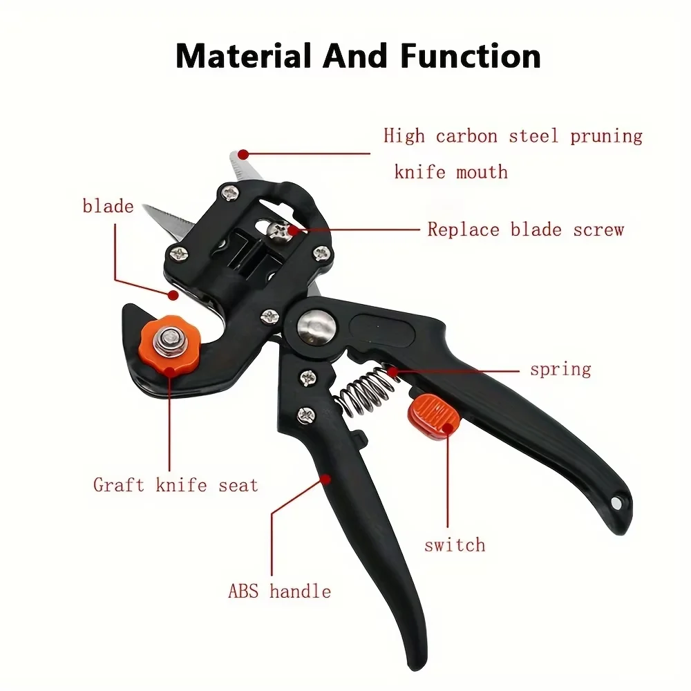 Multi-use Fruit Tree Grafting Shears Grafting Knife Film Set Gardening Pruning Shears Hand-held Seedling Grafting Tools