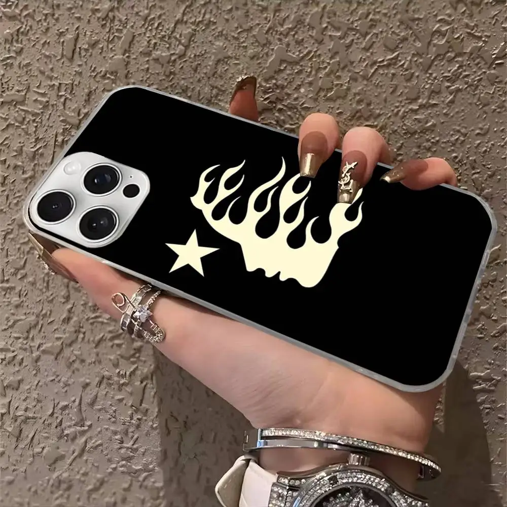 H-HellstarS Fashion Logo Phone Case For iPhone 17 16 15 14 13 Pro Max 11 12 Plus Silvery Satin Silicone Back Case view 6