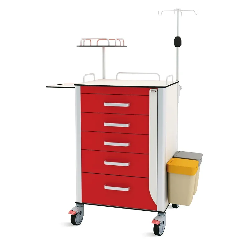 Factory Phenolic Resin Hospital Drug Cart Medical Emergency Trolley