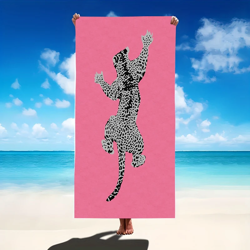 Chic Jungle Animal Print Microfiber Beach Towel Extra Large Sand Free Ultra Absorbent Big Pool Towel for Vacation Sunbathing
