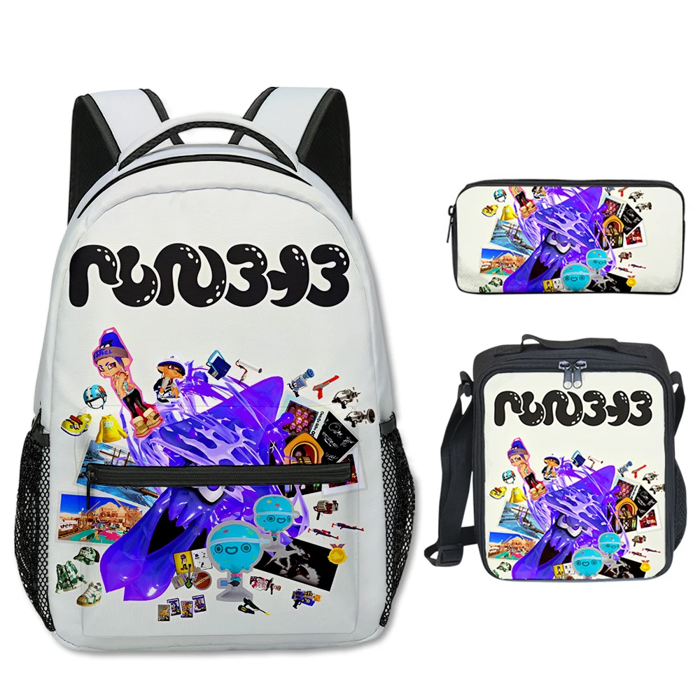 Trendy Youthful Splatoon 3 3D Print 3pcs/Set Student School Bags Laptop Daypack Backpack Crossbody Lunch bag Pencil Case