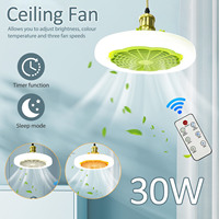 E27 Ceiling Fan with Lighting Lamp Converter Base 3 Speeds with Remote Control Ceiling Fan Lamp for Bedroom Living Home Silent