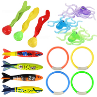 Summer Pool Diving Toys Set Colorful Creative Swim Circle Float Dive Game Set Underwater Grabbing Swimming Party Accessories ZYF