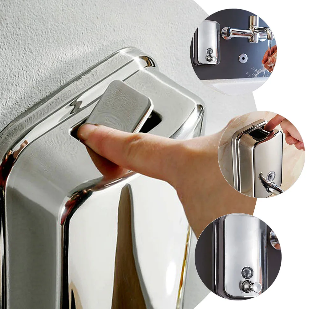 

Stainless Steel Wall Mount Shampoo Container Lightweight Hand Bath Body Wash Liquid Container For Bathroom Kitchen Hotel