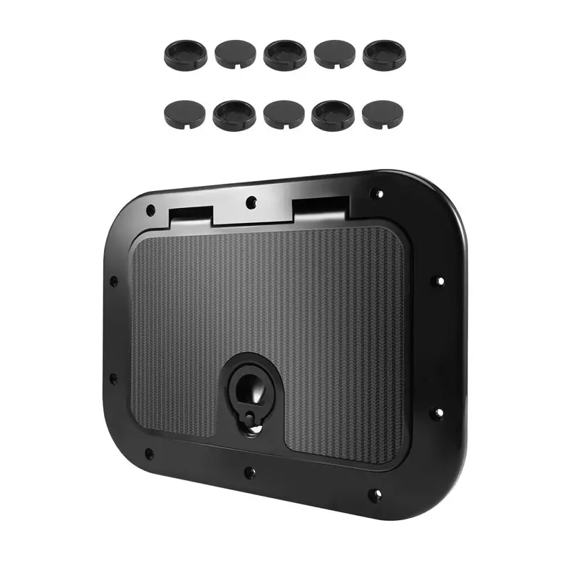 AEA6-Marine Deck Plate Access Cover Pull Out Inspection Hatch With Latch For Boat Kayak Canoe, 14.96 X 11.02 Inch / 380 X 280Mm
