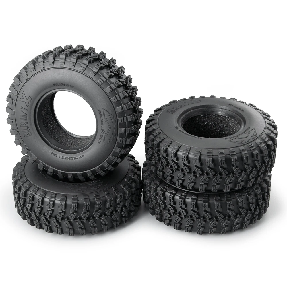 YEAHRUN 1/4Pcs 1.9inch 106mm Beadlock Rubber Wheel Tires with Inner Foam for Axial SCX10 1/10 RC Crawler Car Model Upgrade Parts