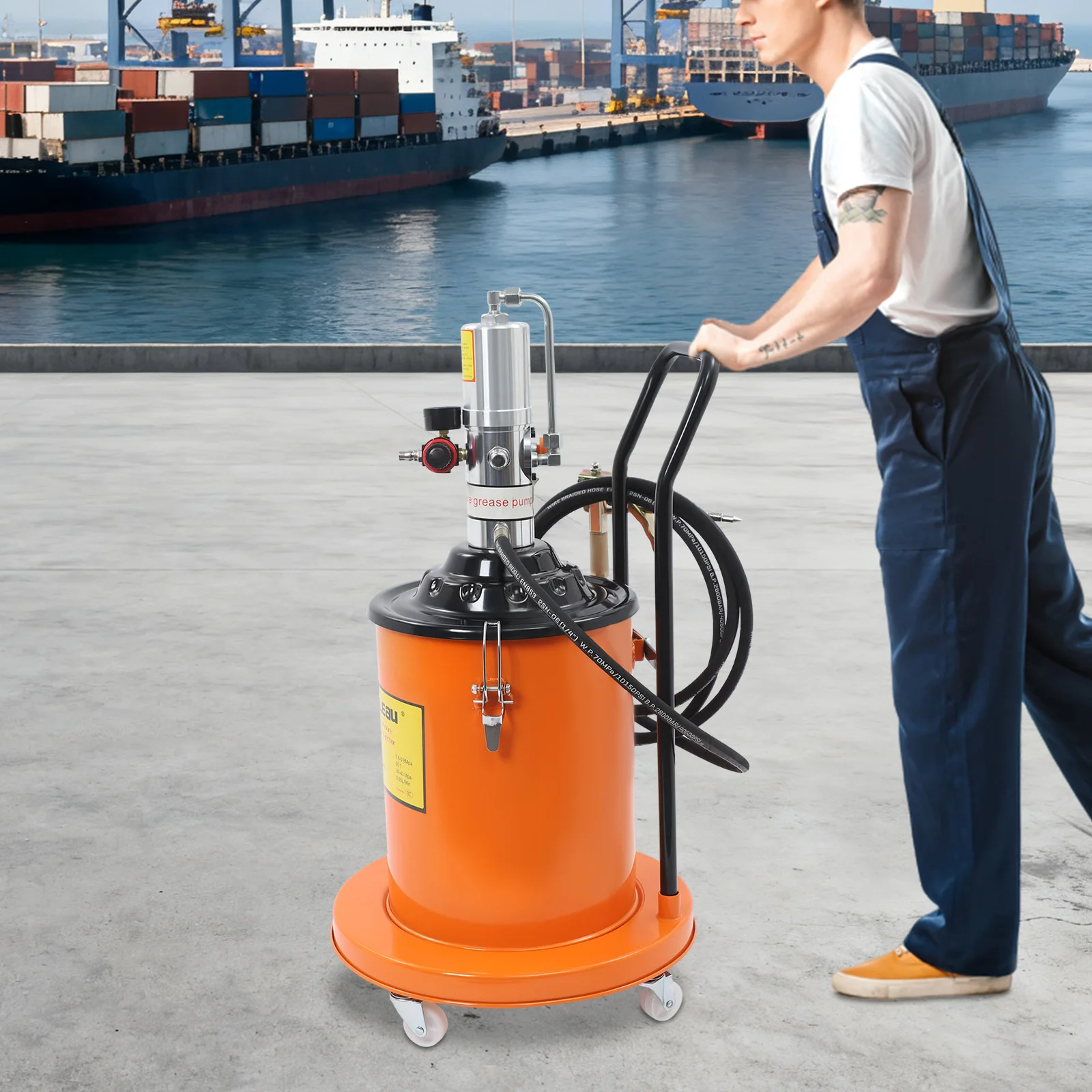 

Пневматический насос для смазки 20 л, высокого давления, с давлением воздуха 0,6-0,8 МПа, для металлургических заводов, судостроительных верфей