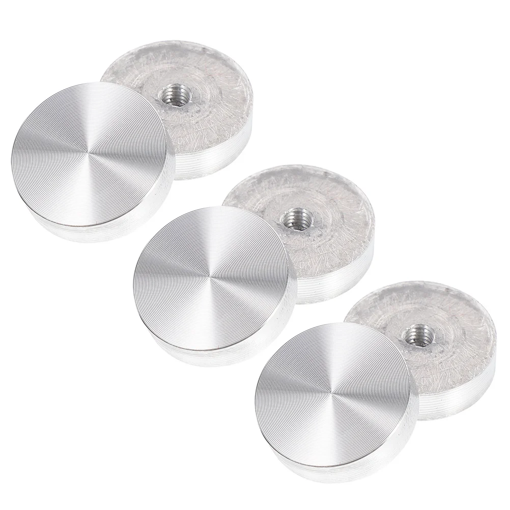 6 Pcs Solid Aluminum Cake Glass Table Tops Disc Alloy Silver Discs Round Thick Circle