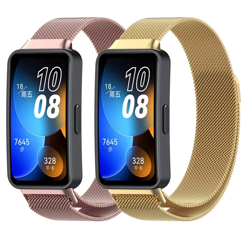 Mewhot Milanaise-Armband für Huawei Band 10 9 8 Smartwatch Magnetisches Armband Metall Edelstahl-Armband für Huawei Band10 9 8 – Detail 3