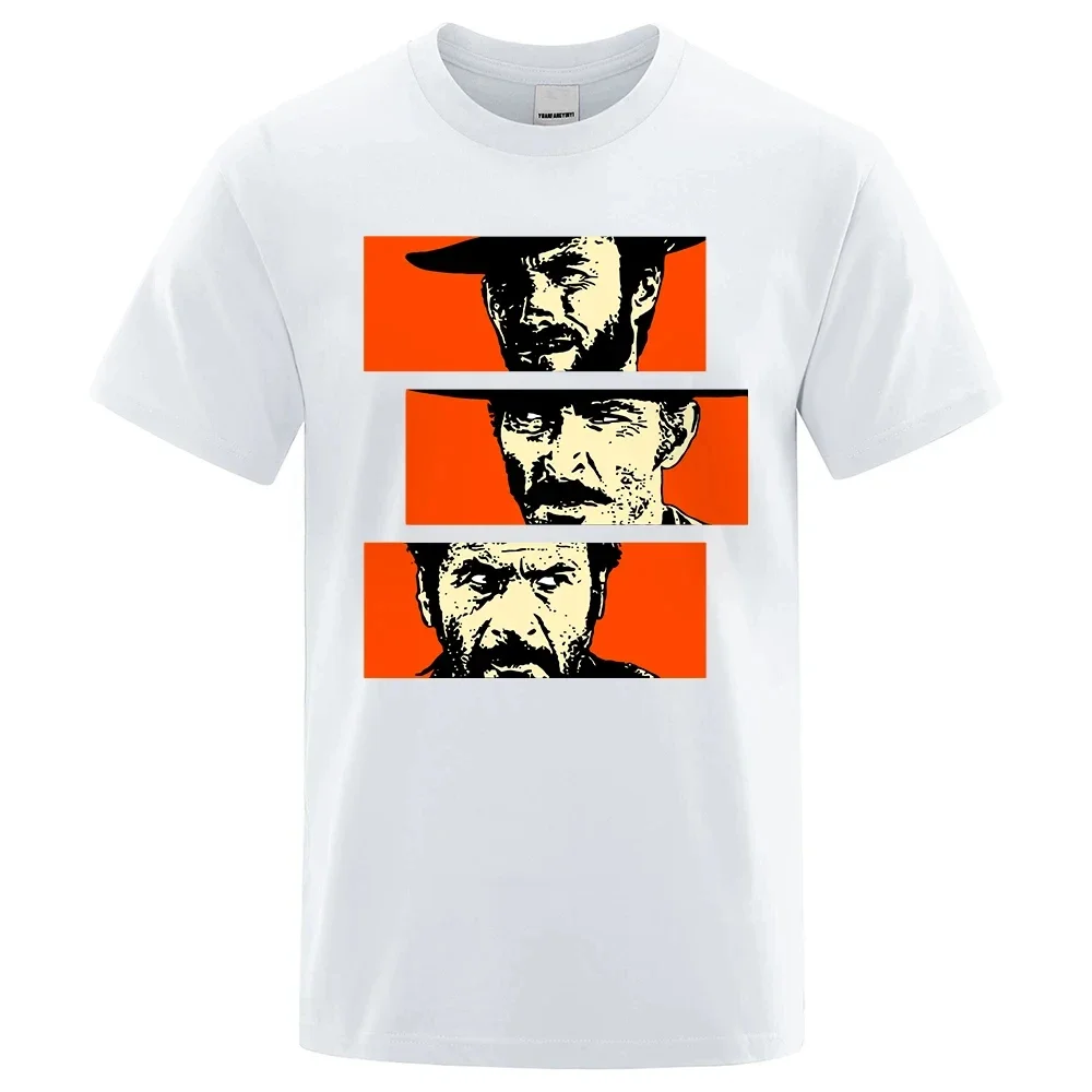 New Arrival The Good the Bad and Ugly  Angel Eyes Tuco Cowboy T Shirt Men Il buono brutto cattivo Cotton Tee shirt 80266