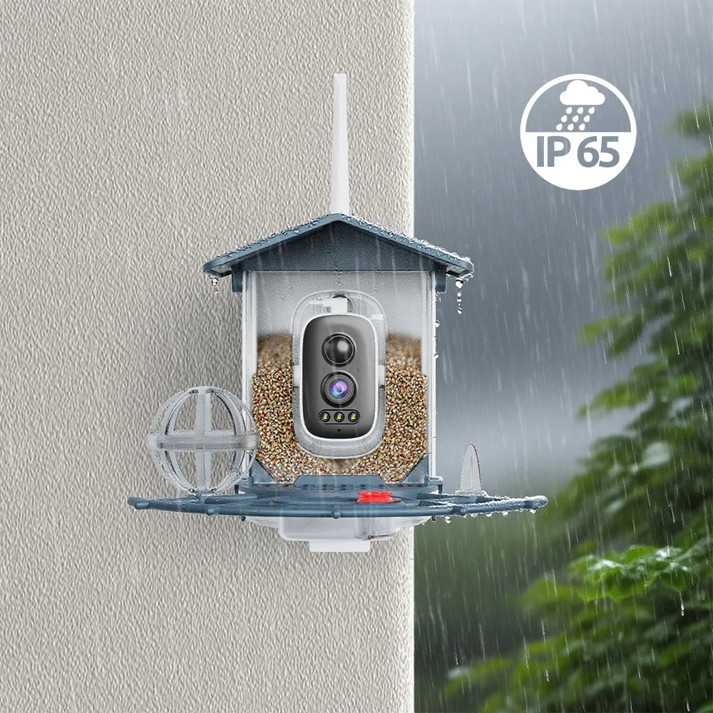Smart WiFi Bird Feeder 3MP Ultra HD Camera Bird Identification Night Vision Two-Way Audio Motion Detection Bird Watching Device