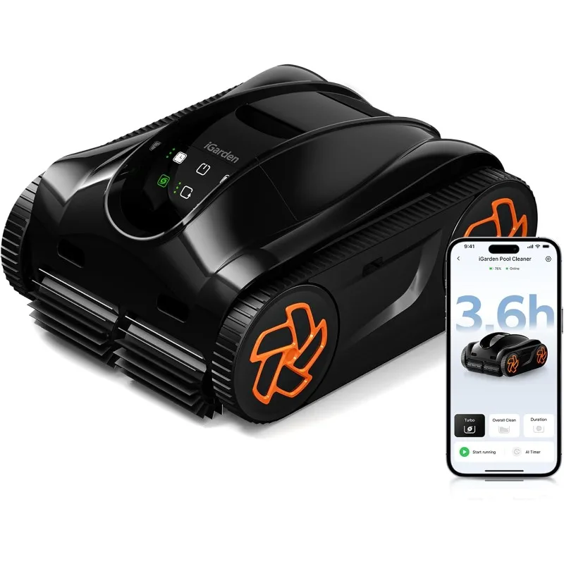 

iGarden Robotic Pool Cleaner K Series, Cordless Pool Vacuum Robot for Inground & Above Ground Pools,