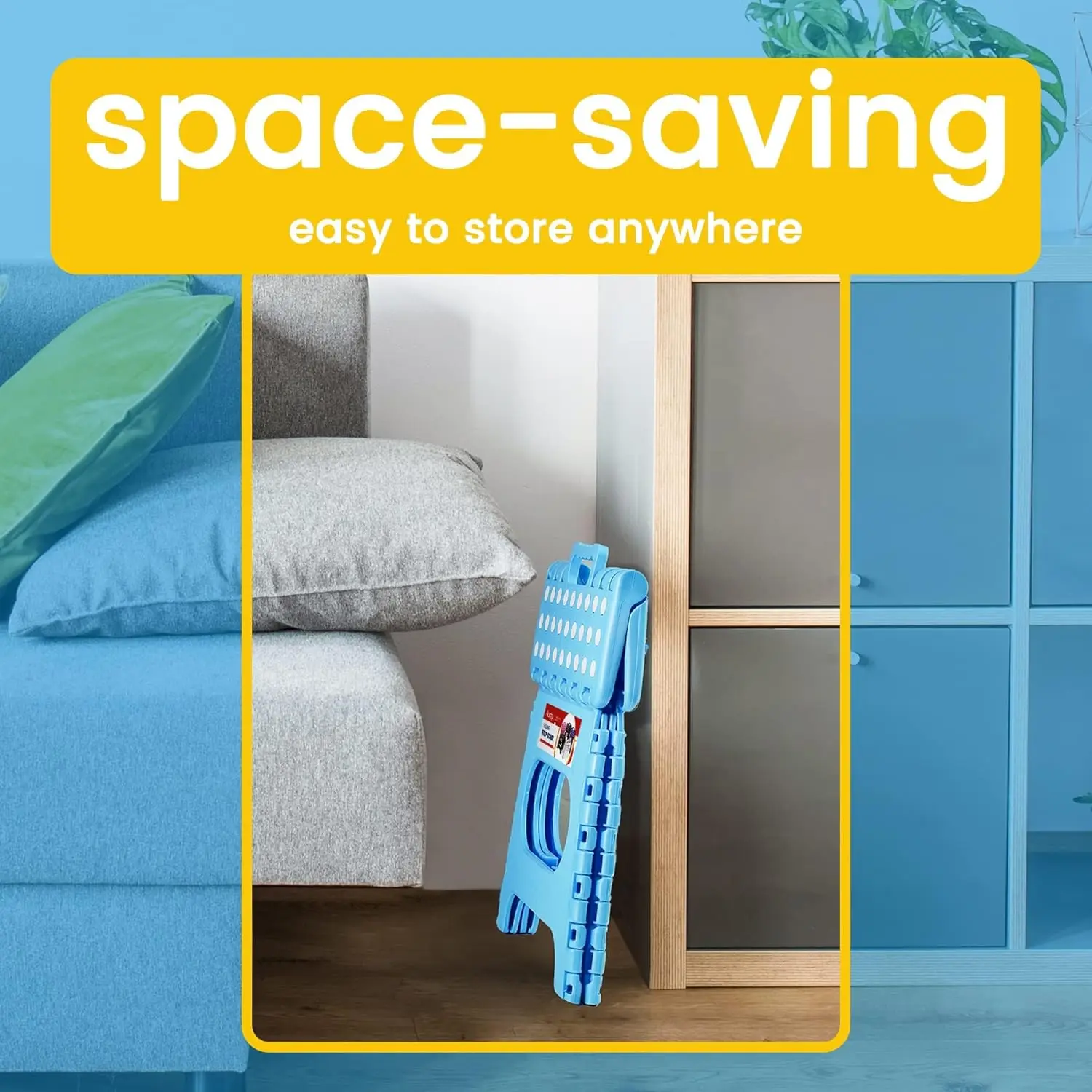 مقعد قابل للطي للبالغين والأطفال، مقعد بلاستيكي قابل للطي غير قابل للانزلاق، مقعد قابل للطي مع حامل مقبض