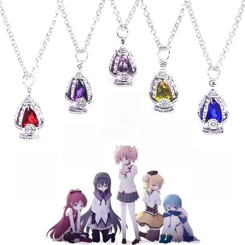 Madoka Kaname Anime Character Soul Gem Necklace Colorful Creative Personality Props Premium Comfortable Attractive Jewelry