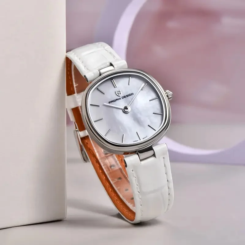 PAGANI DESIGN 2026 New Elegant Ladies Quartz Watch, Luxury Amber Stone Dial, AR Sapphire Crystal, Women Wristwatch Perfect Gift