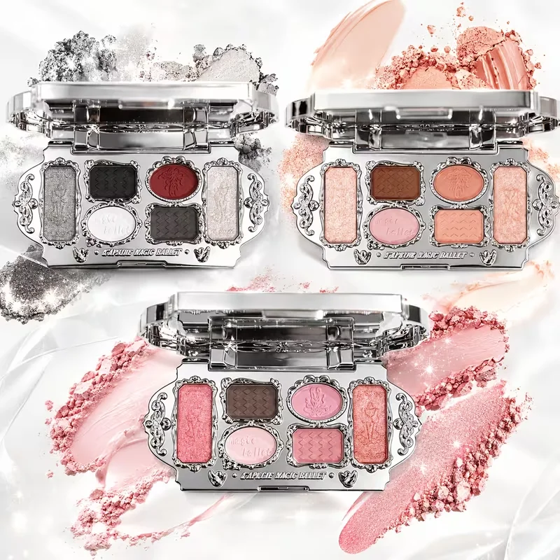 Magic Ballet Eyeshadow Palette Swan Ballet Eyeshadow Palette Matte Fine Shimmer Pearl Face Palette Glitter Eye Shadow