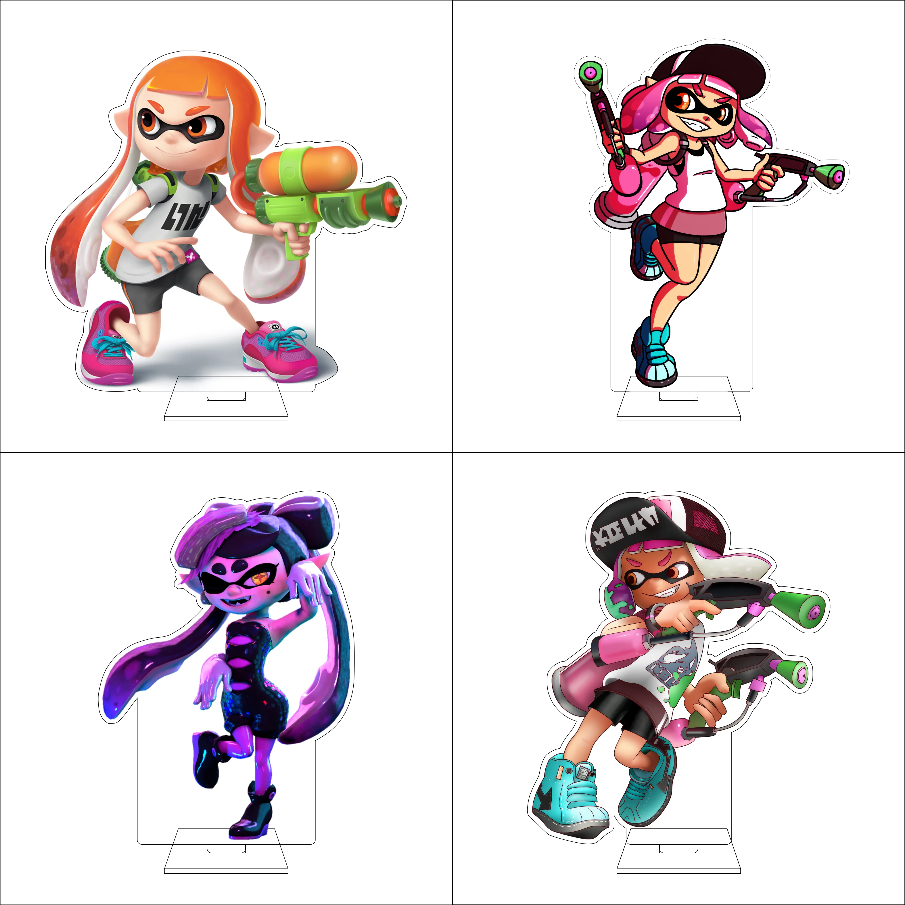 

16CM Anime Splatoon Cosplay Acrylic Figure Stand Plate Commander Salmon‌ ‌Inkling Ornaments Gifts