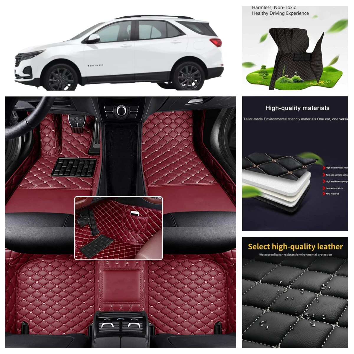 For BAIC BJ20 BJ40 S6 Senova X25 X35 X55 X65 D80 D70 D50 Auto PU-leather Custom Car Floor Mats waterproof Foot Coche Accessorie
