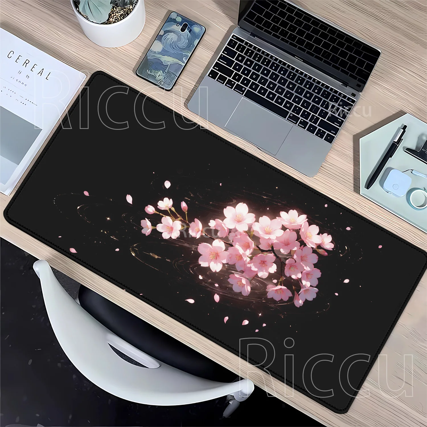 Gaming Japanese Cherry Blossom Mouse Pad Sakura Flower Non-Slip Rubber Office Mousepad anime Keyboard HD printing XXL Desk Mat