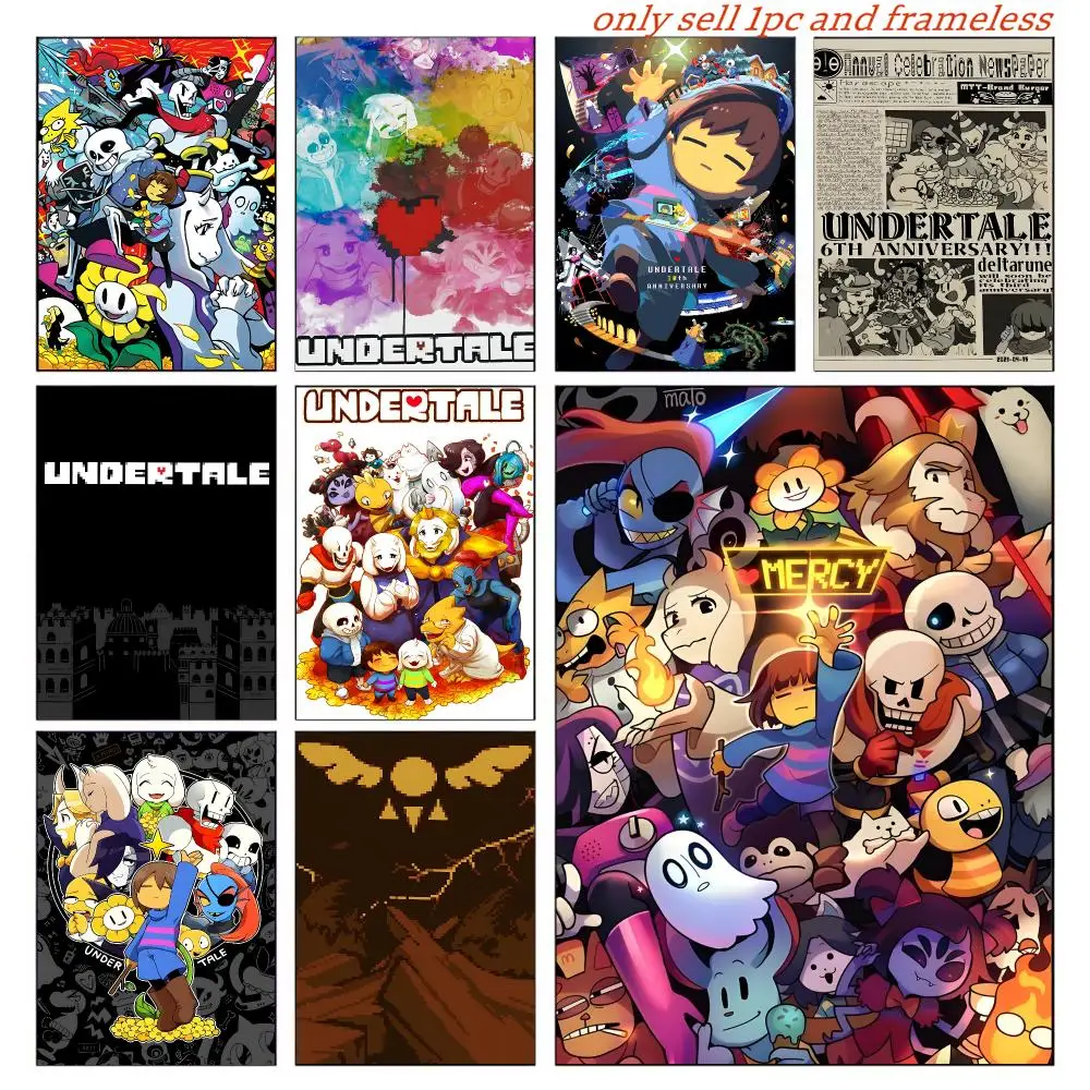 U-undertales Anime Moive Poster Wall Art Poster Pictures, Aesthetic Home Decor For Living Room Bedroom Office