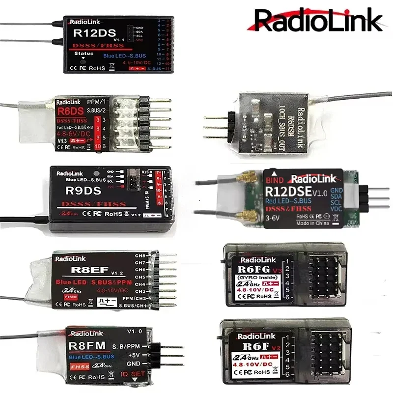 Радиоуправляемый приемник Radiolink R12DSM R12DS R9DS R6DSM R6DS 2,4 ГГц Работа с передатчиком AT9/AT9S/AT9S Pro/AT10/AT10 II Самолет