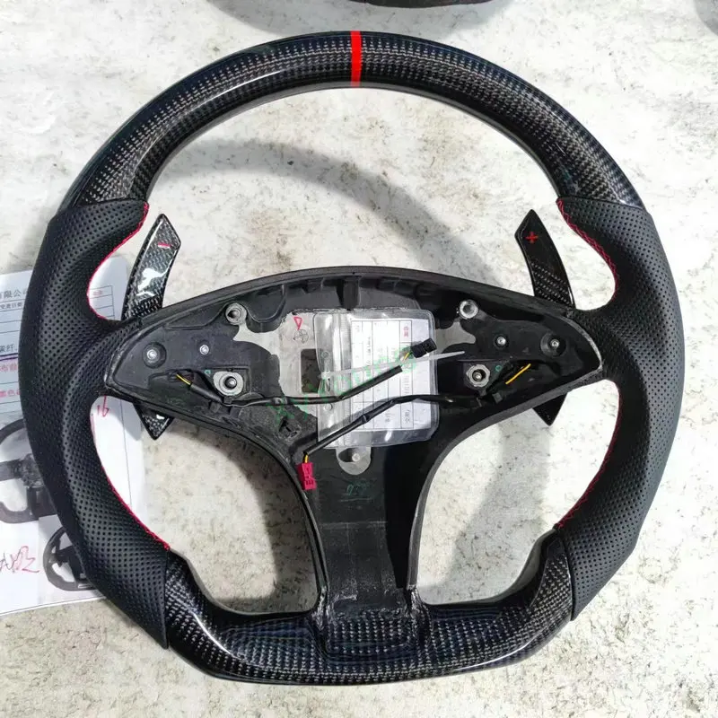 100% Real Carbon Fiber + Leather Steering Wheel For Mercedes-benz C200 W204 W207 W212 W218 E63 E200 E260 E300 E350 E550