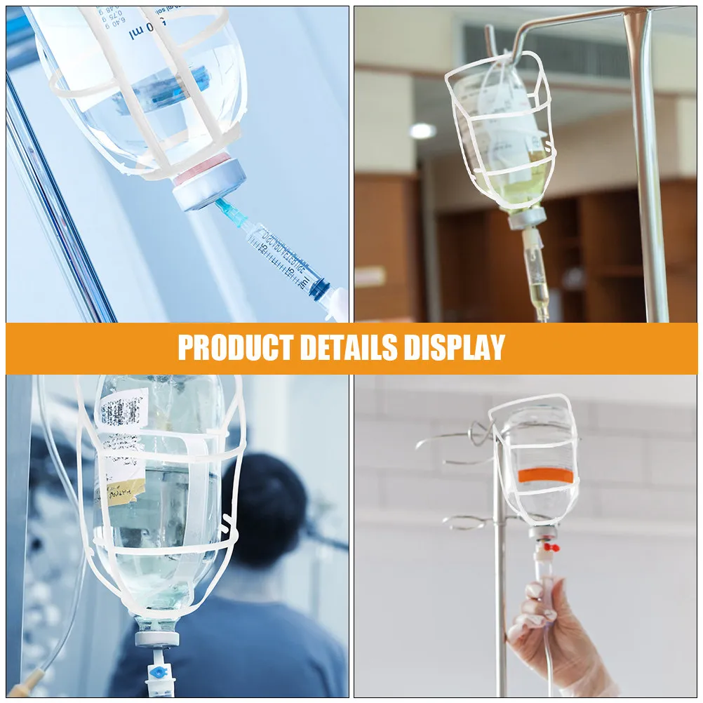 10Pcs Lightweight Reusable Infusion Hanging Net Cover for Saline Solution Bottles Pole Mountable Infusion Rack Hanger Cover