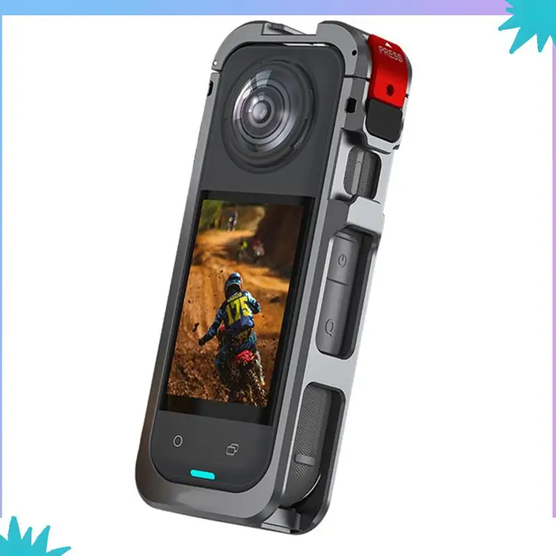 ABZW สําหรับ Insta360 X5 กรอบโลหะกีฬากล้องวงเล็บคลิปสําหรับถ่ายภาพแนวนอนอุปกรณ์เสริม